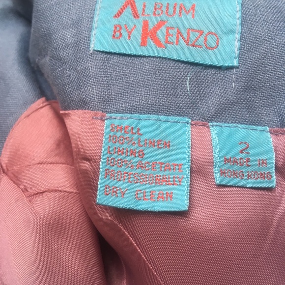 Kenzo, Blue Linen Skirt, Size 2 - Picture 3 of 5